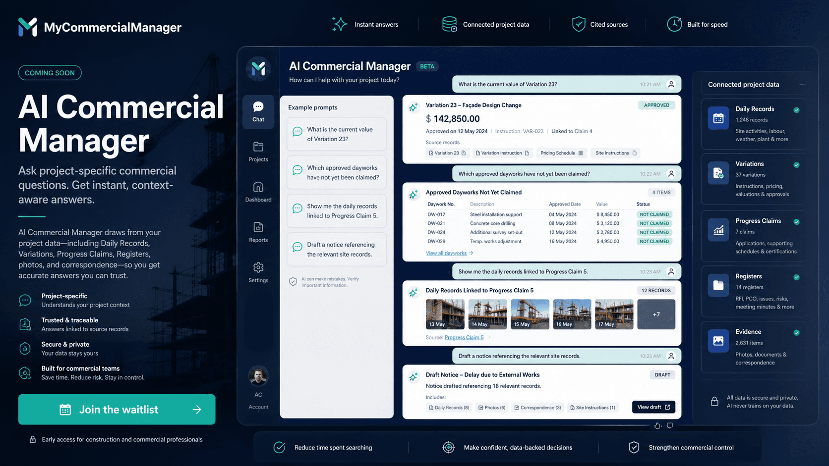 Concept preview of AI Commercial Manager